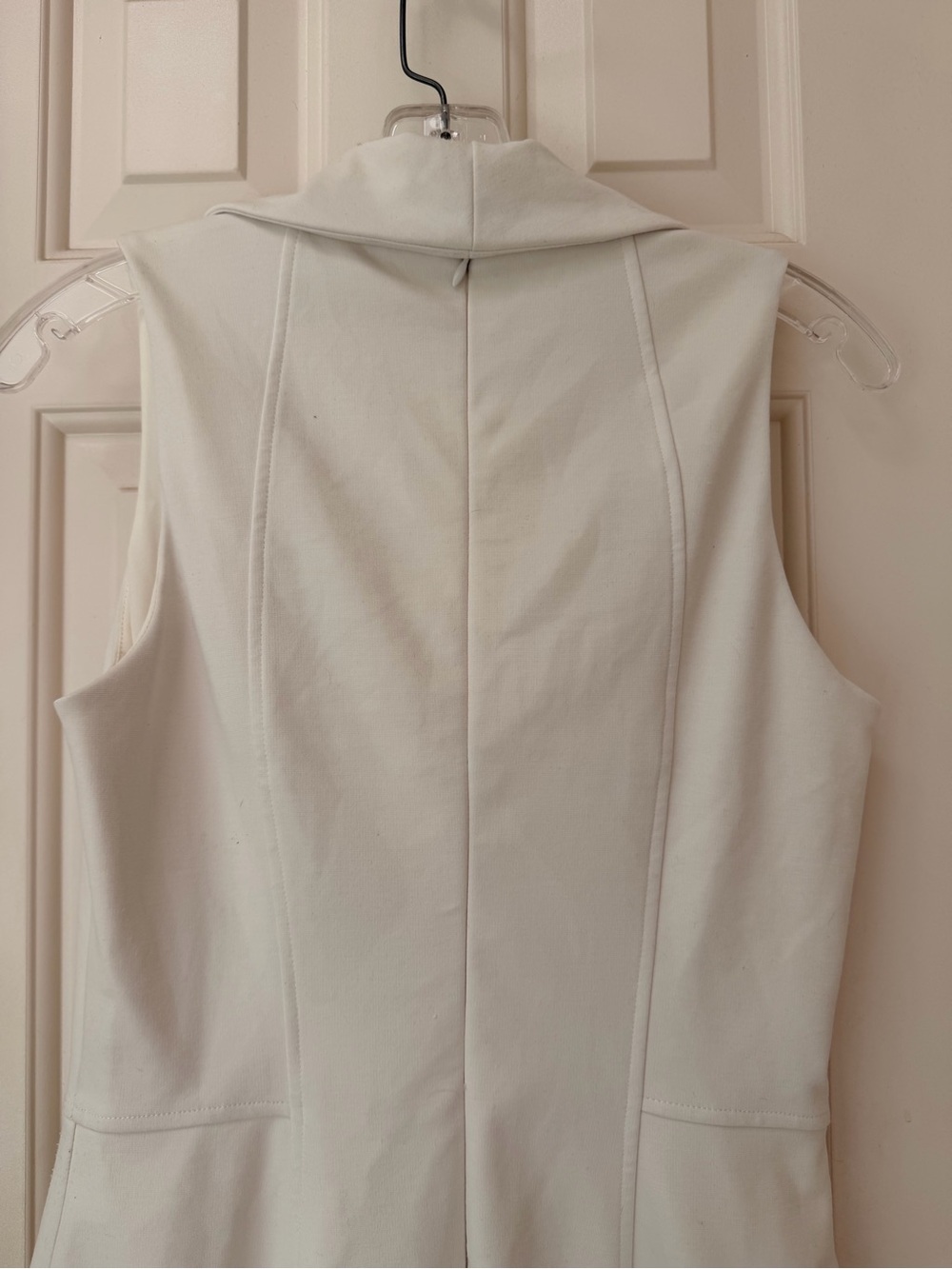 White House Black Market Cream Sleeveless Cowl Neck Sheath Dress, Sz 6 - Picture 9 of 16
